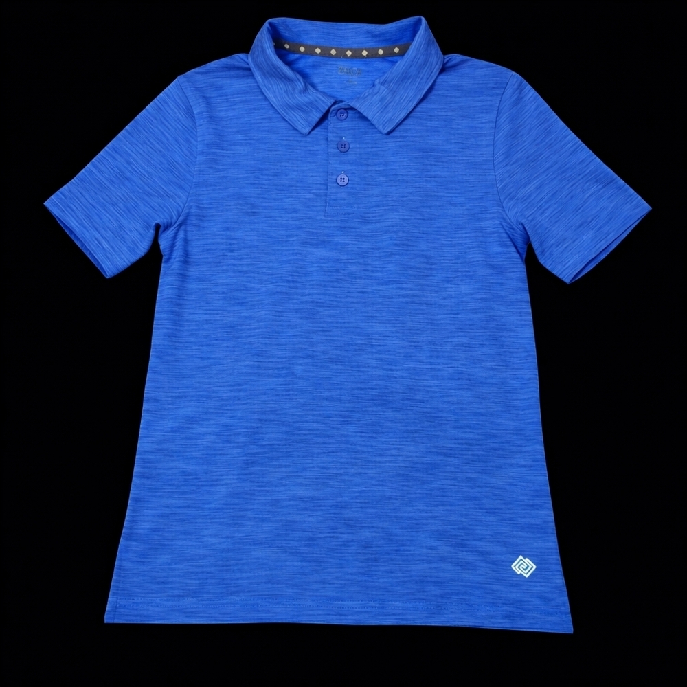 ZELOS Polo Shirt | Boys L | Vibrant Blue